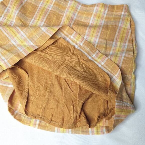 NWT Lulu's Always Sunshine Orange Plaid High Waisted Mini Skirt - Picture 11 of 11